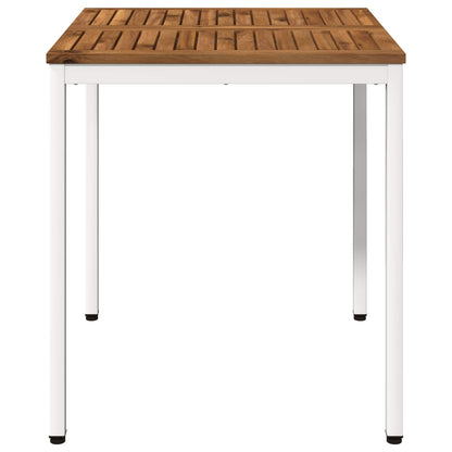 vidaXL Garden Dinner Table Natural and White 70 x 68.5 x 75 cm 3