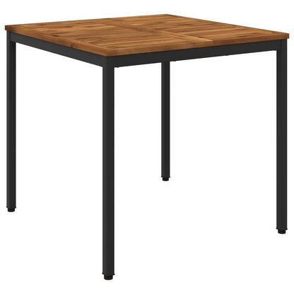 vidaXL Garden Dinner Table Natural and Black 80 x 80.5 x 75 cm 2