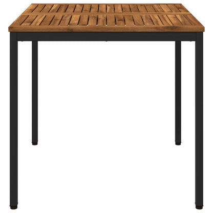 vidaXL Garden Dinner Table Natural and Black 80 x 80.5 x 75 cm 3