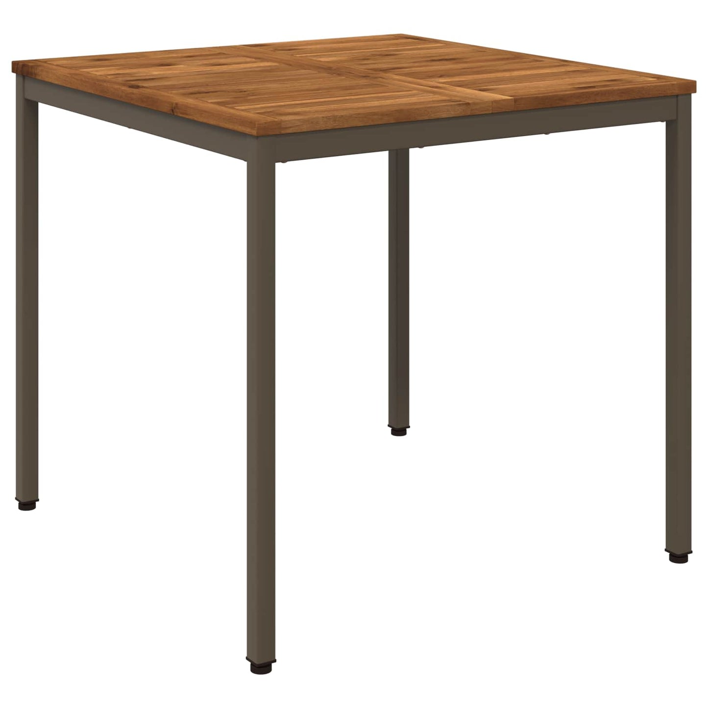 vidaXL Garden Dinner Table Natural and Coffee 80 x 80.5 x 75 cm 2