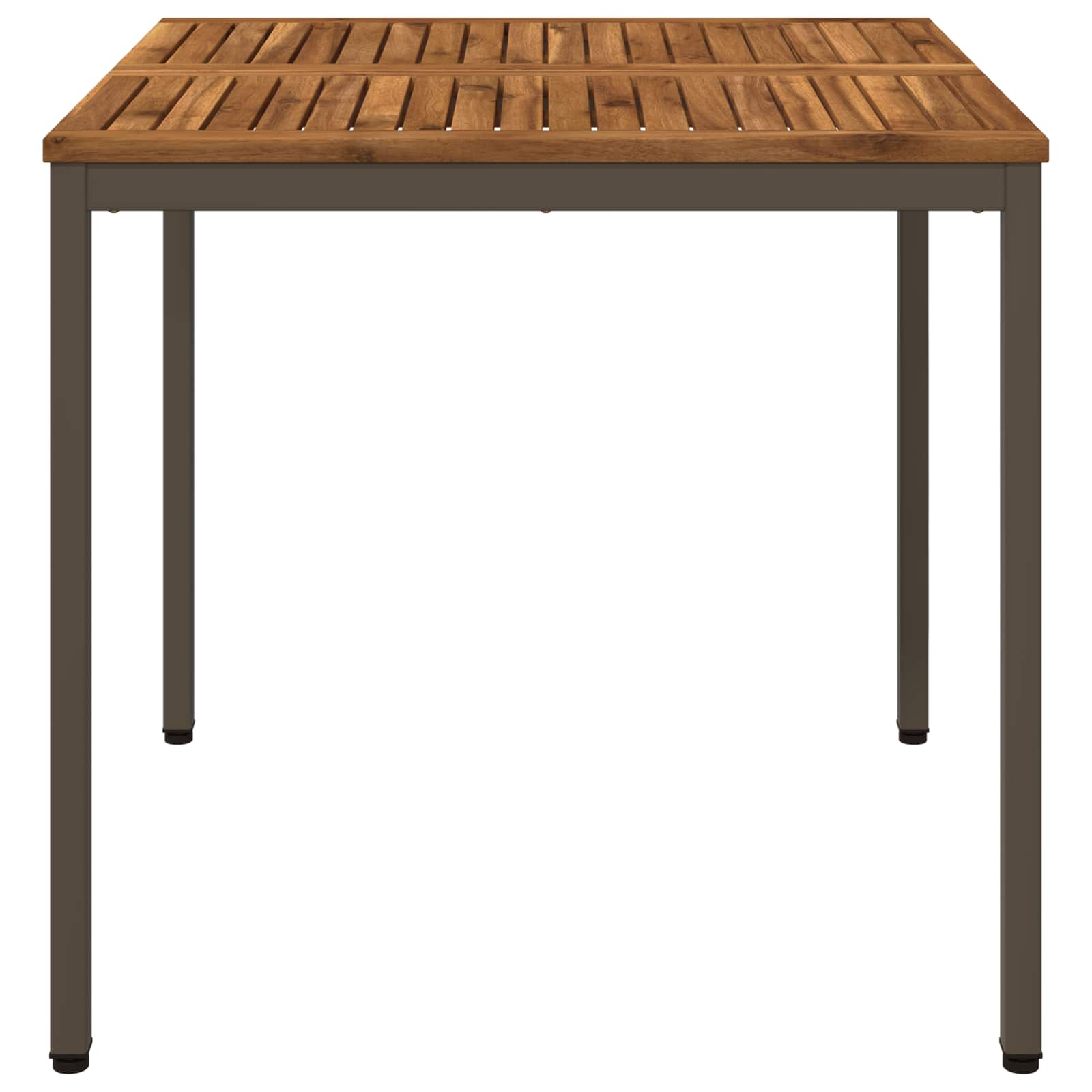 vidaXL Garden Dinner Table Natural and Coffee 80 x 80.5 x 75 cm 3