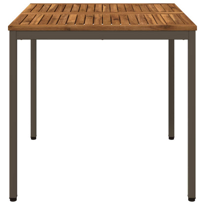vidaXL Garden Dinner Table Natural and Coffee 80 x 80.5 x 75 cm 3