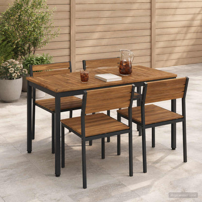 vidaXL Garden Dinner Table Natural and Black 108.5 x 55 x 75 cm 1