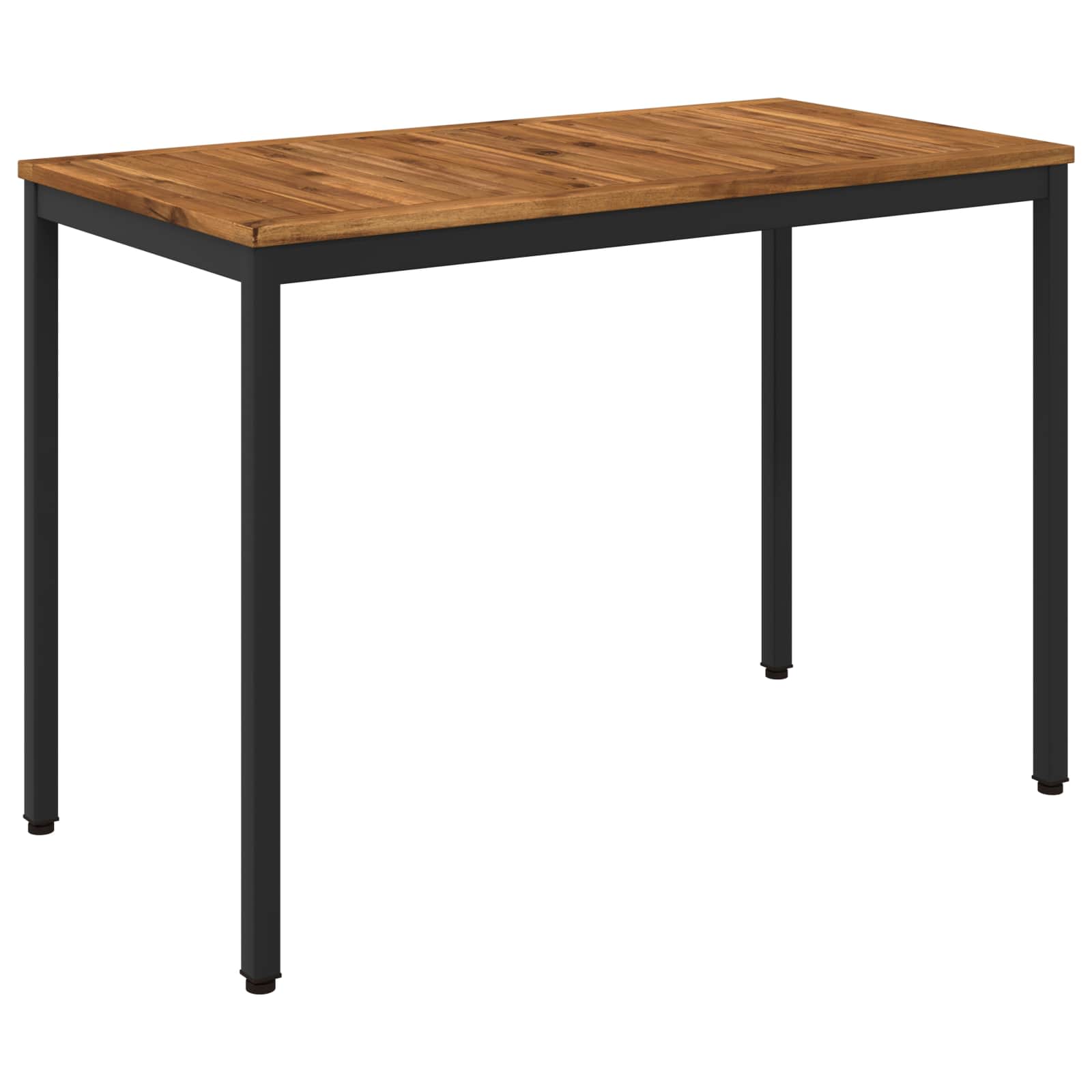 vidaXL Garden Dinner Table Natural and Black 108.5 x 55 x 75 cm 2