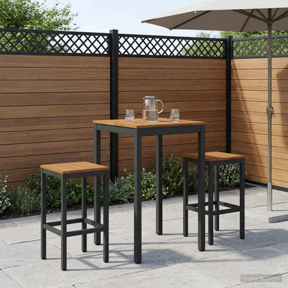 vidaXL Garden Bar Table Natural and Black 60 x 60.5 x 105 cm 1