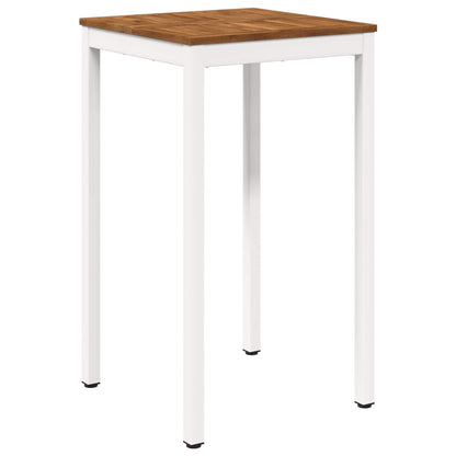 vidaXL Garden Bar Table Natural and White 60 x 60.5 x 105 cm 2