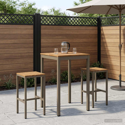 vidaXL Garden Bar Table Natural and Coffee 60 x 60.5 x 105 cm 1