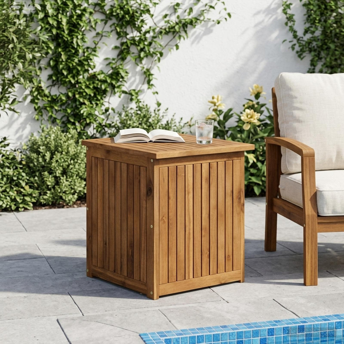 vidaXL Garden Storage Box Solid Acacia Wood 48.5 x 49 x 53.5 cm 1