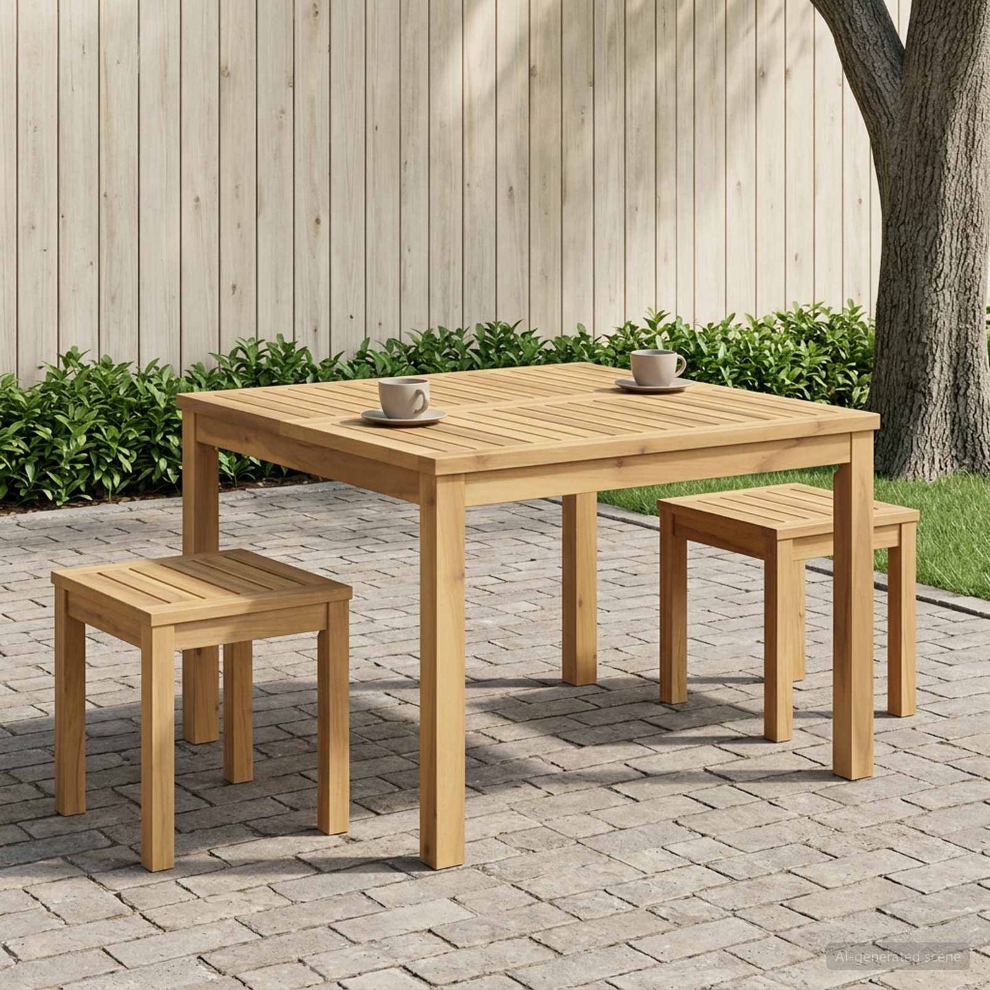 vidaXL Coffee Table White 80 x 80.5 x 45 cm Solid Acacia Wood 3