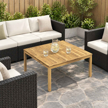 Coffee Table Solid Acacia Wood Whitewash 100 cm 100.5 cm