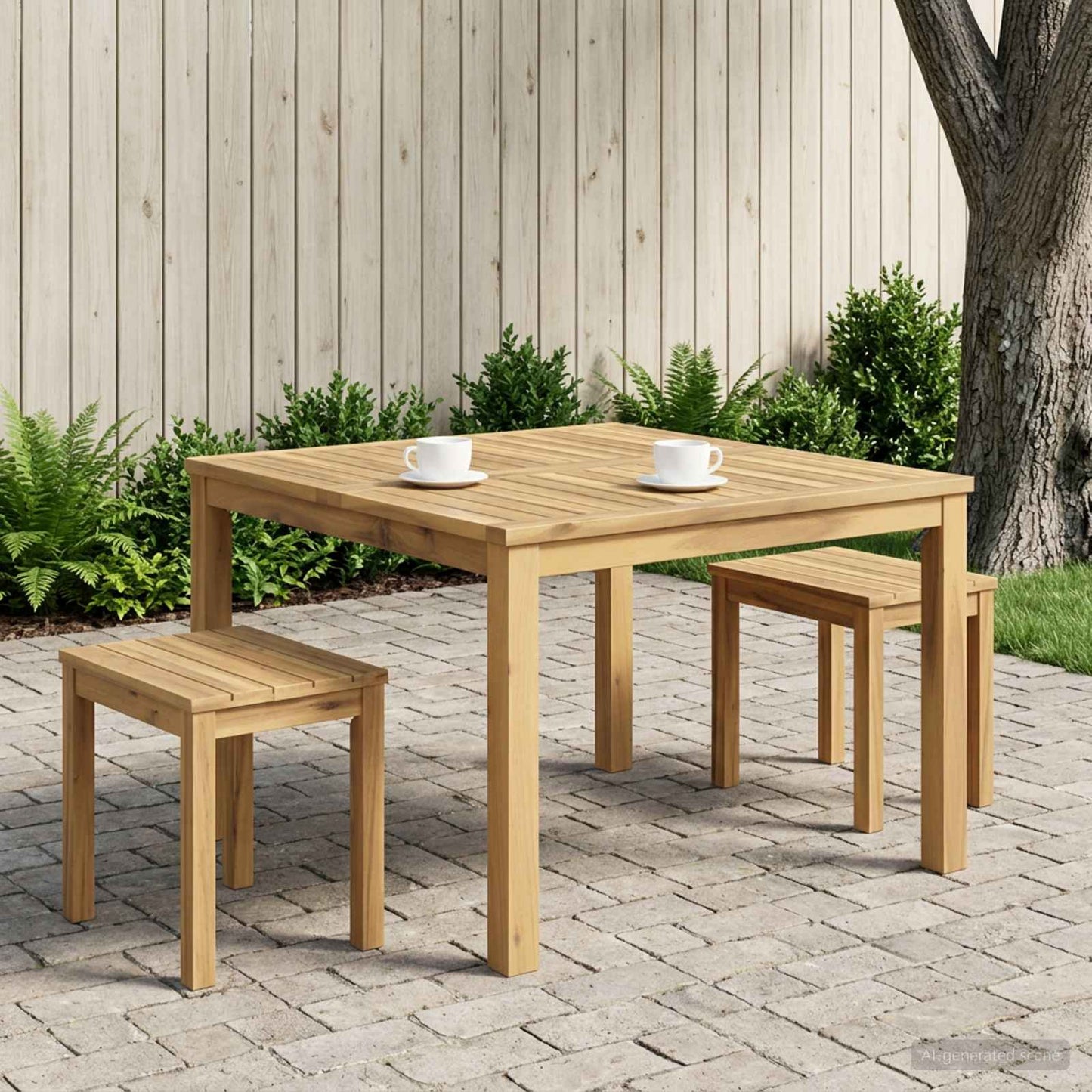 vidaXL Coffee Table White 100 x 100.5 x 45 cm Solid Acacia Wood 3