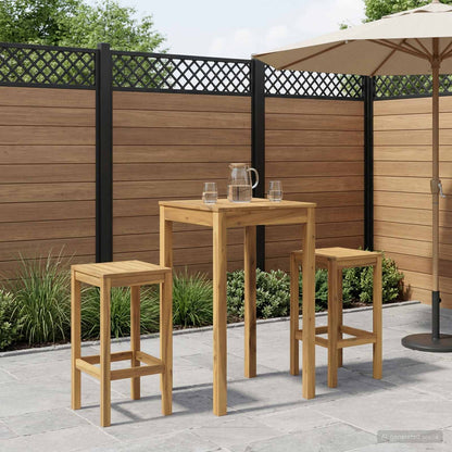 Garden Bar Table Solid Acacia Wood Whitewash 60 cm 60.5 cm