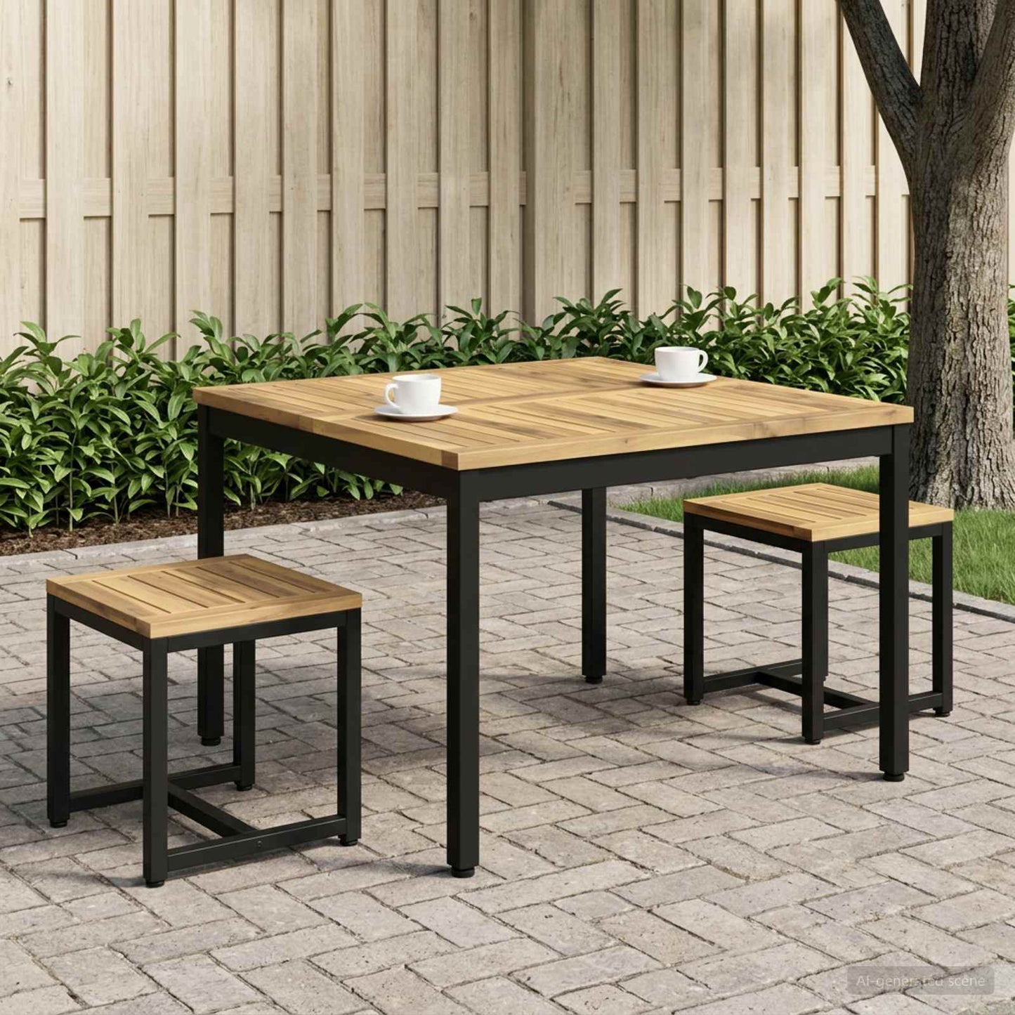 vidaXL Coffee Table White and Black 80 x 80.5 x 45 cm 3