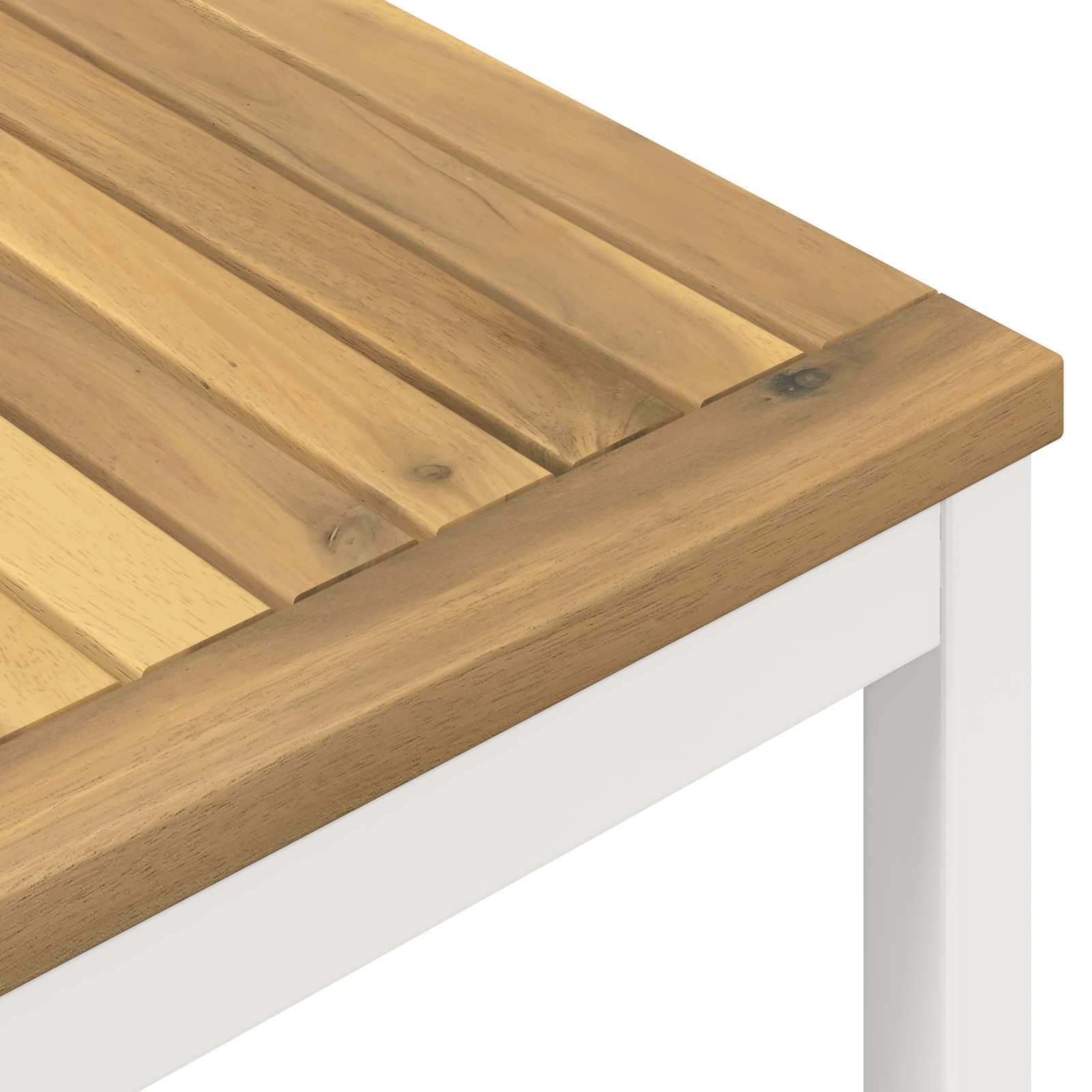 vidaXL Coffee Table White 80 x 80.5 x 45 cm Solid Acacia Wood 6