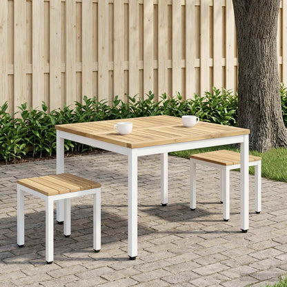 vidaXL Coffee Table White 80 x 80.5 x 45 cm Solid Acacia Wood 3