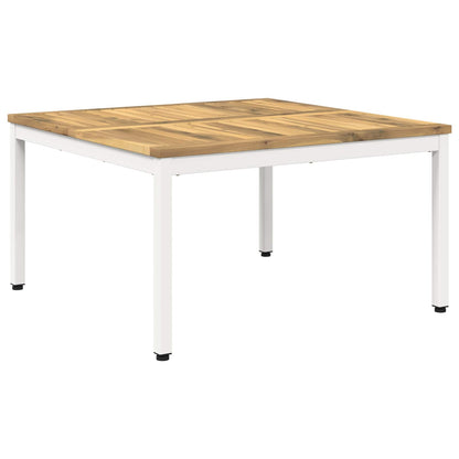 vidaXL Coffee Table White 80 x 80.5 x 45 cm Solid Acacia Wood 2