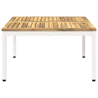 vidaXL Coffee Table White 80 x 80.5 x 45 cm Solid Acacia Wood 4