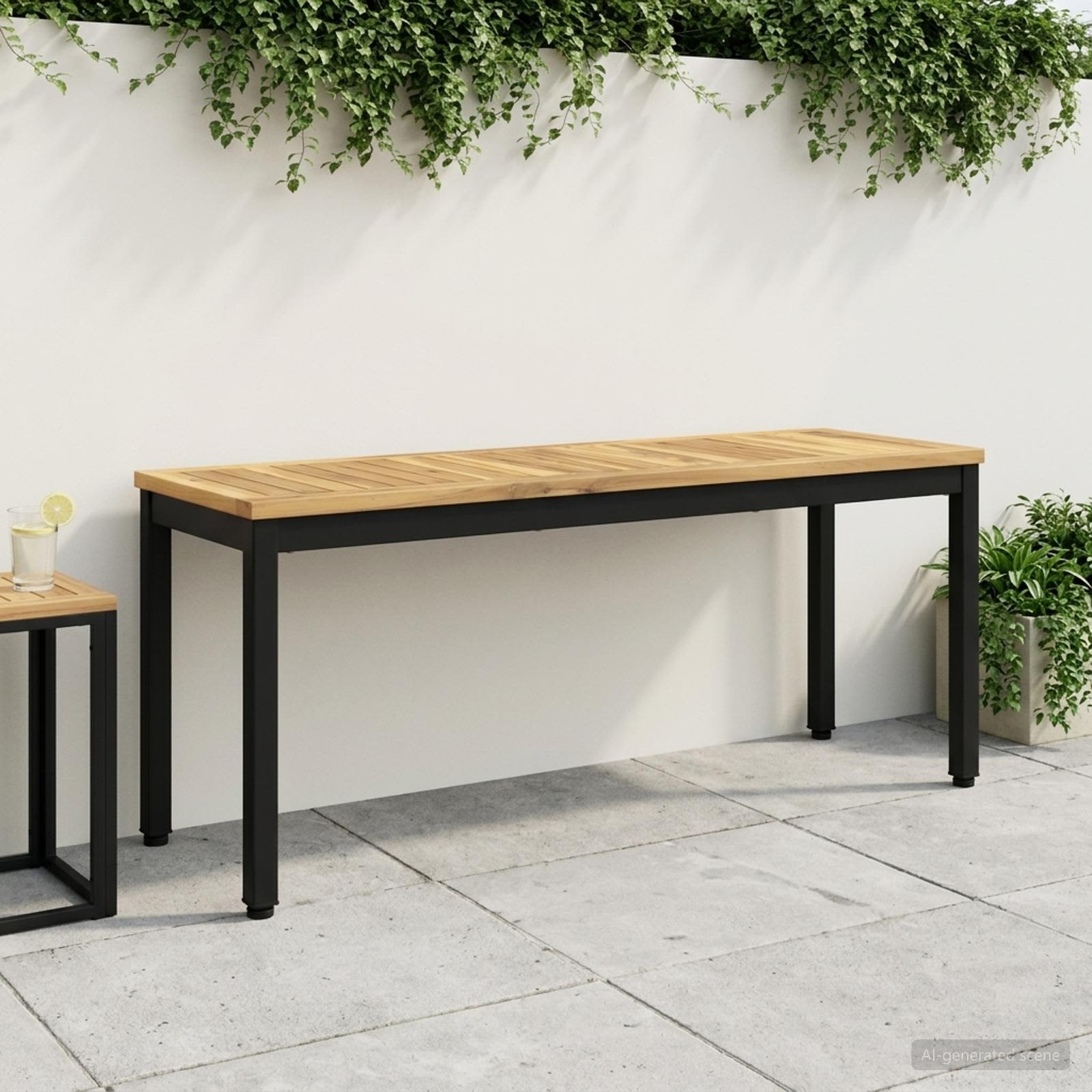 vidaXL Garden Bench 108.5 x 35 x 45 cm Solid Acacia Wood Rectangular 1