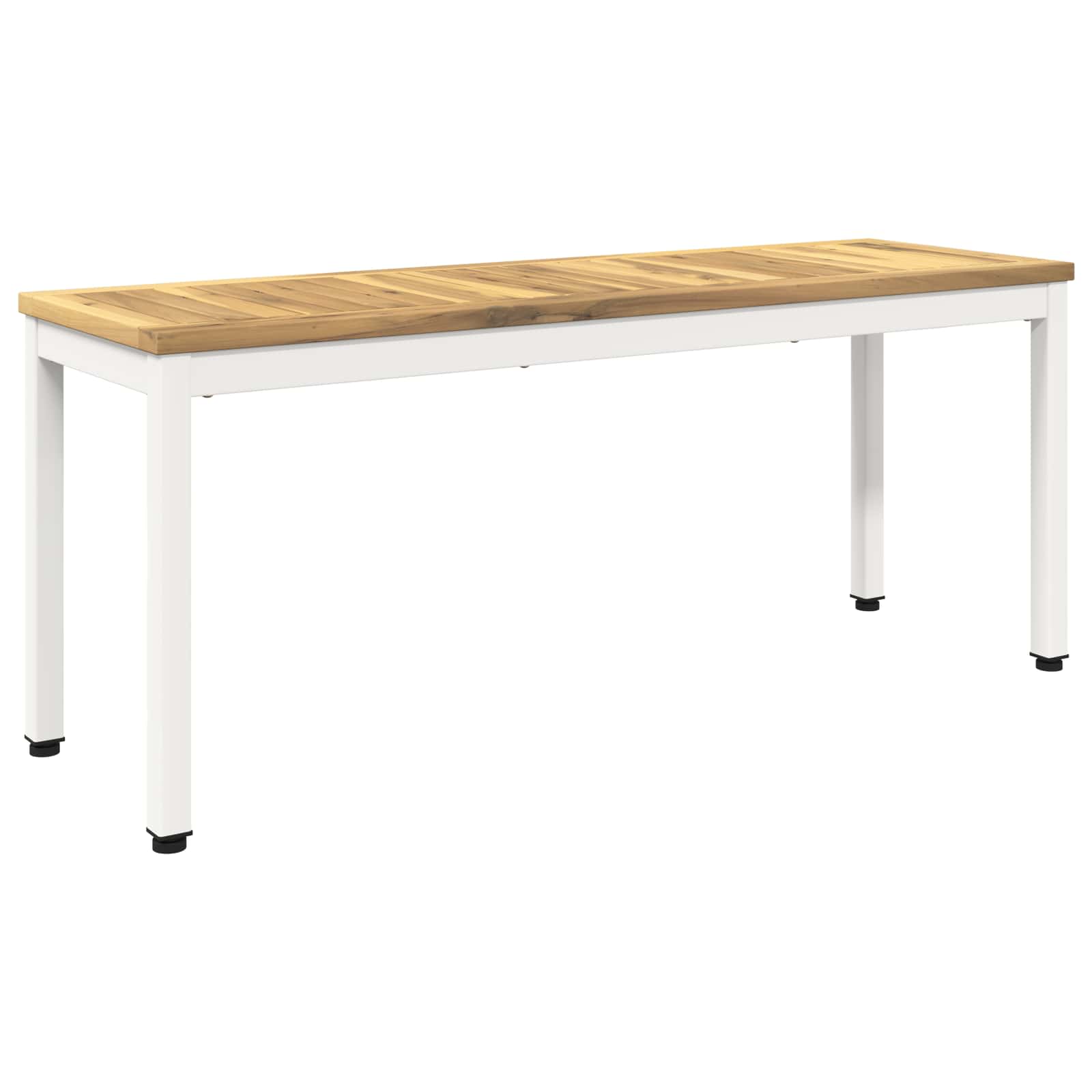 vidaXL Garden Bench 108.5 x 35 x 45 cm Solid Acacia Wood White 2