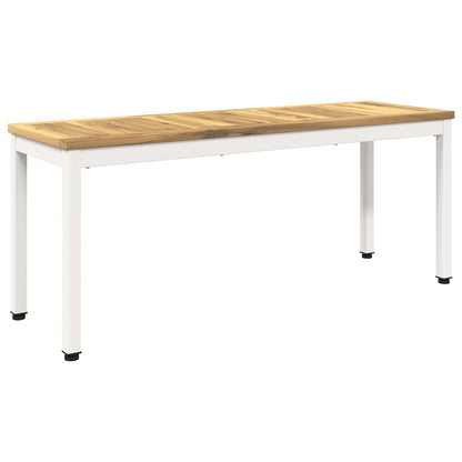 vidaXL Garden Bench 108.5 x 35 x 45 cm Solid Acacia Wood White 2