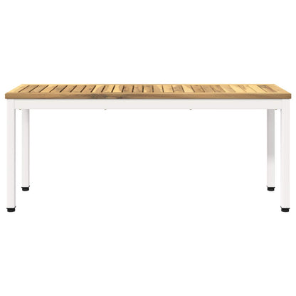 vidaXL Garden Bench 108.5 x 35 x 45 cm Solid Acacia Wood White 3