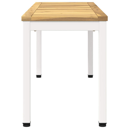 vidaXL Garden Bench 108.5 x 35 x 45 cm Solid Acacia Wood White 4