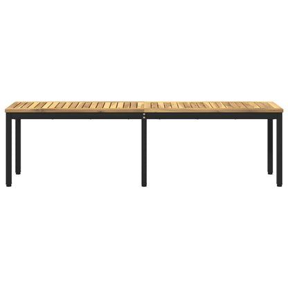 vidaXL Garden Bench 161 x 35 x 45 cm Solid Acacia Wood White and Black 3