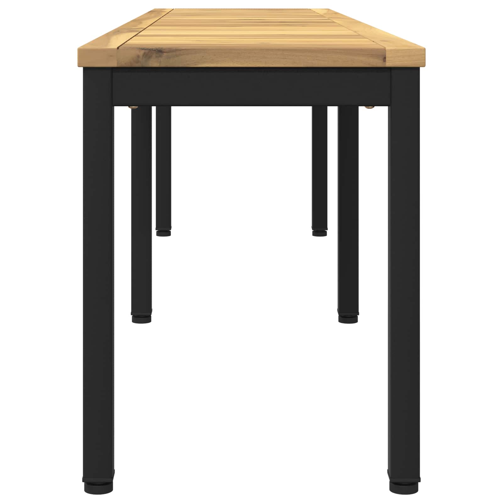 vidaXL Garden Bench 161 x 35 x 45 cm Solid Acacia Wood White and Black 4