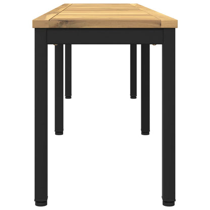 vidaXL Garden Bench 161 x 35 x 45 cm Solid Acacia Wood White and Black 4