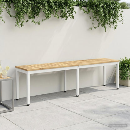 vidaXL Garden Bench 161 x 35 x 45 cm Solid Acacia Wood White 1