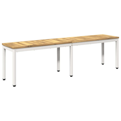 vidaXL Garden Bench 161 x 35 x 45 cm Solid Acacia Wood White 2