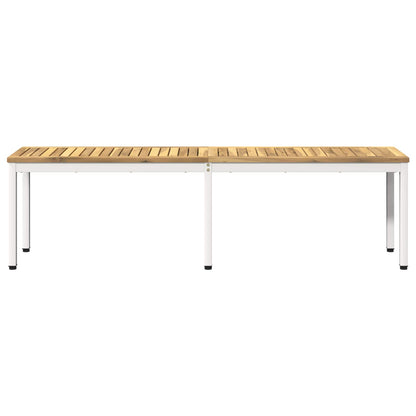 vidaXL Garden Bench 161 x 35 x 45 cm Solid Acacia Wood White 3