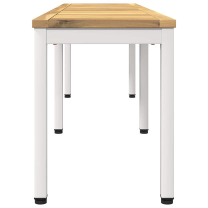 vidaXL Garden Bench 161 x 35 x 45 cm Solid Acacia Wood White 4