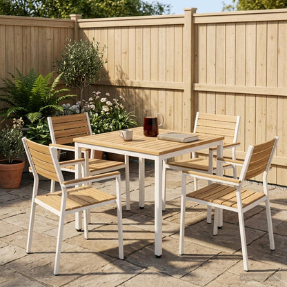 vidaXL Garden Dinner Table White 70 x 68.5 x 75 cm Solid Acacia Wood 1