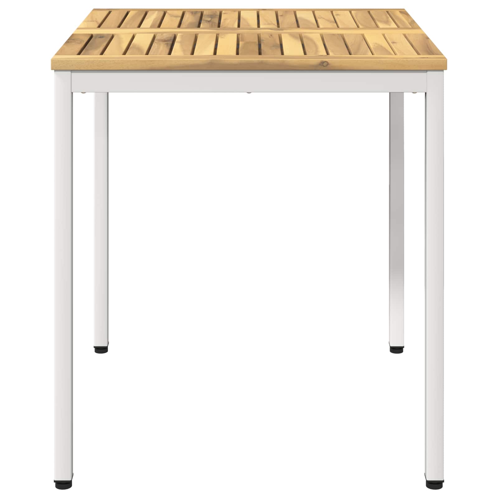 vidaXL Garden Dinner Table White 70 x 68.5 x 75 cm Solid Acacia Wood 3