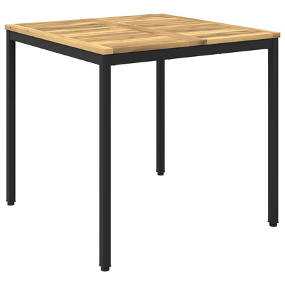 vidaXL Garden Dinner Table White and Black 80 x 80.5 x 75 cm 2