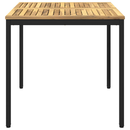 vidaXL Garden Dinner Table White and Black 80 x 80.5 x 75 cm 3