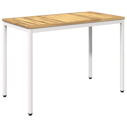 vidaXL Garden Dinner Table White 108.5 x 55 x 75 cm Solid Acacia Wood 2