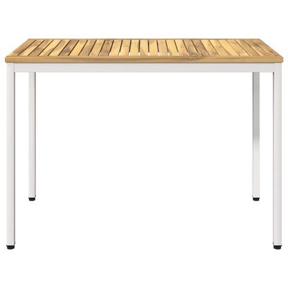 vidaXL Garden Dinner Table White 108.5 x 55 x 75 cm Solid Acacia Wood 3