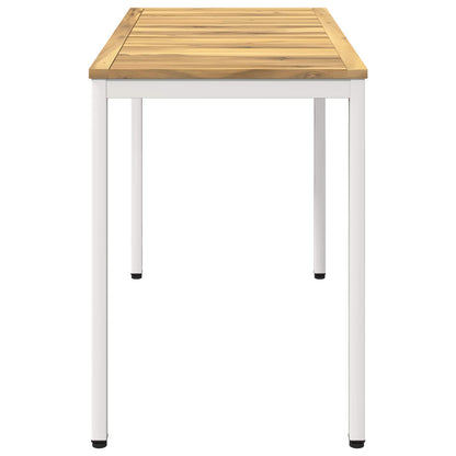 vidaXL Garden Dinner Table White 108.5 x 55 x 75 cm Solid Acacia Wood 4
