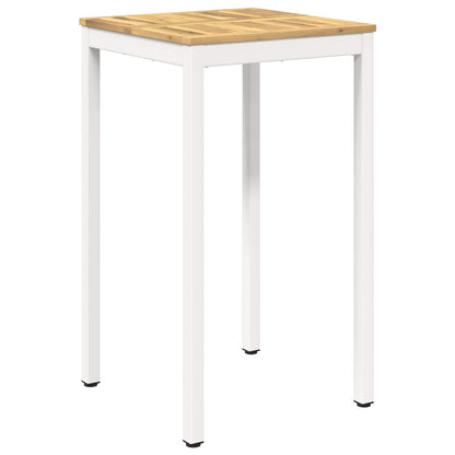 vidaXL Garden Bar Table White 60 x 60.5 x 105 cm Solid Acacia Wood 2