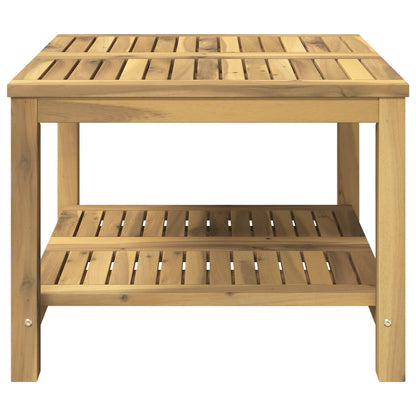 vidaXL Coffee Table Whitewash 60.5 x 60 x 45 cm Solid Acacia Wood 3
