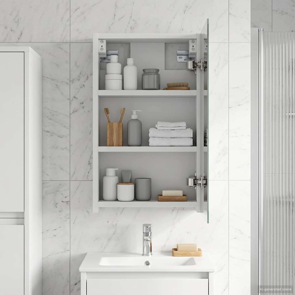 vidaXL Bathroom Mirror Cabinet White 30 x 10.5 x 50 cm Engineered wood 1