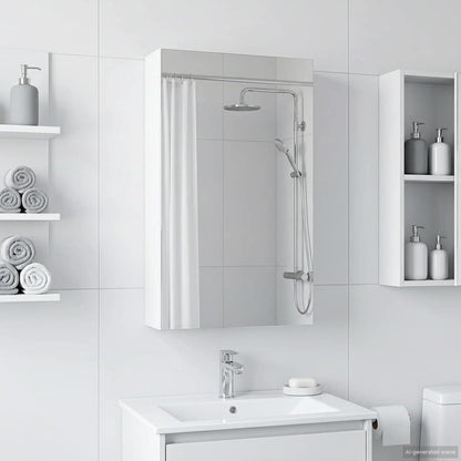 vidaXL Bathroom Mirror Cabinet White 30 x 10.5 x 50 cm Engineered wood 4