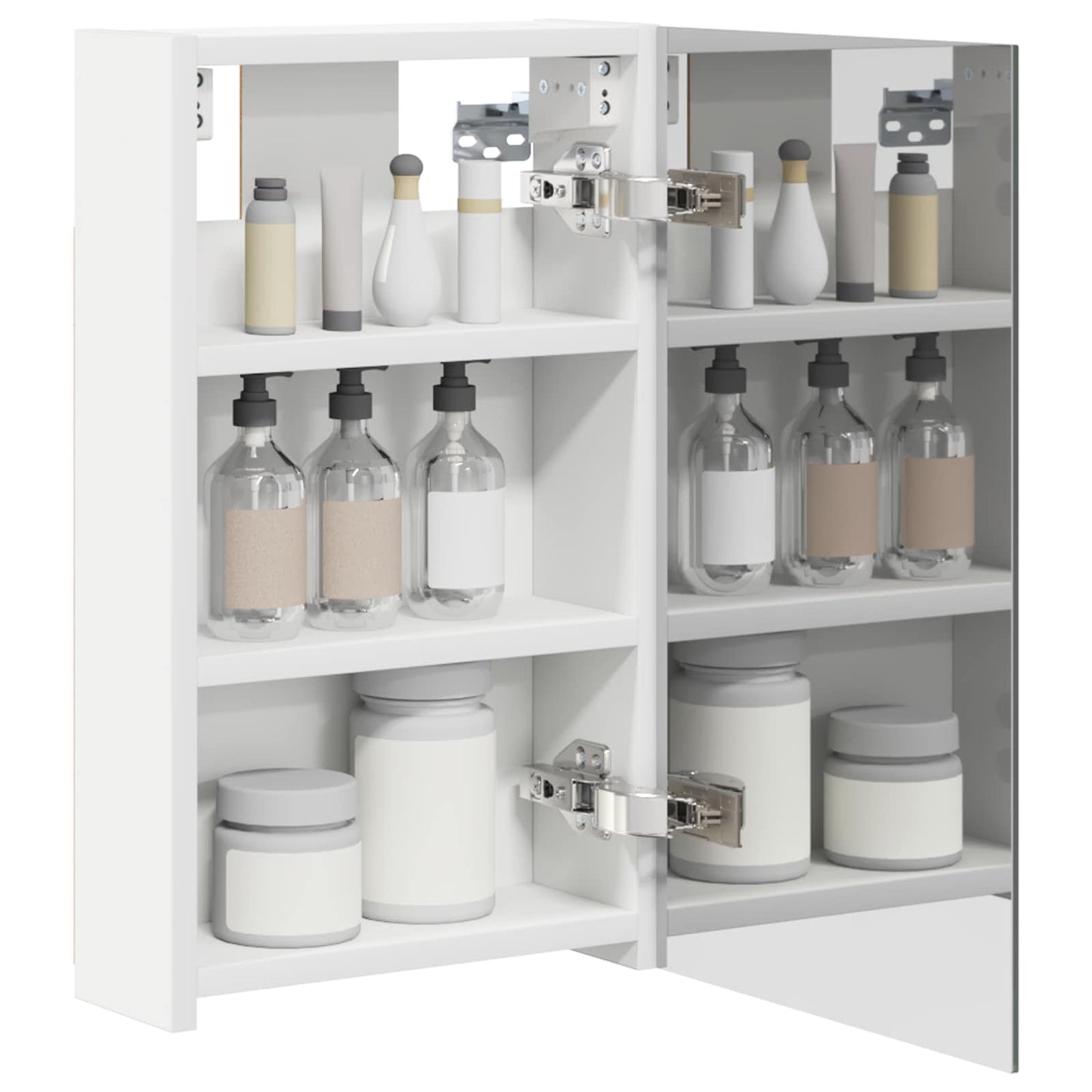 vidaXL Bathroom Mirror Cabinet White 30 x 10.5 x 50 cm Engineered wood 3