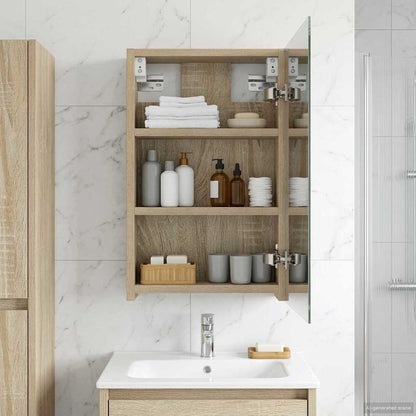 vidaXL Bathroom Mirror Cabinet Sonoma Oak 30 x 10.5 x 50 cm 1