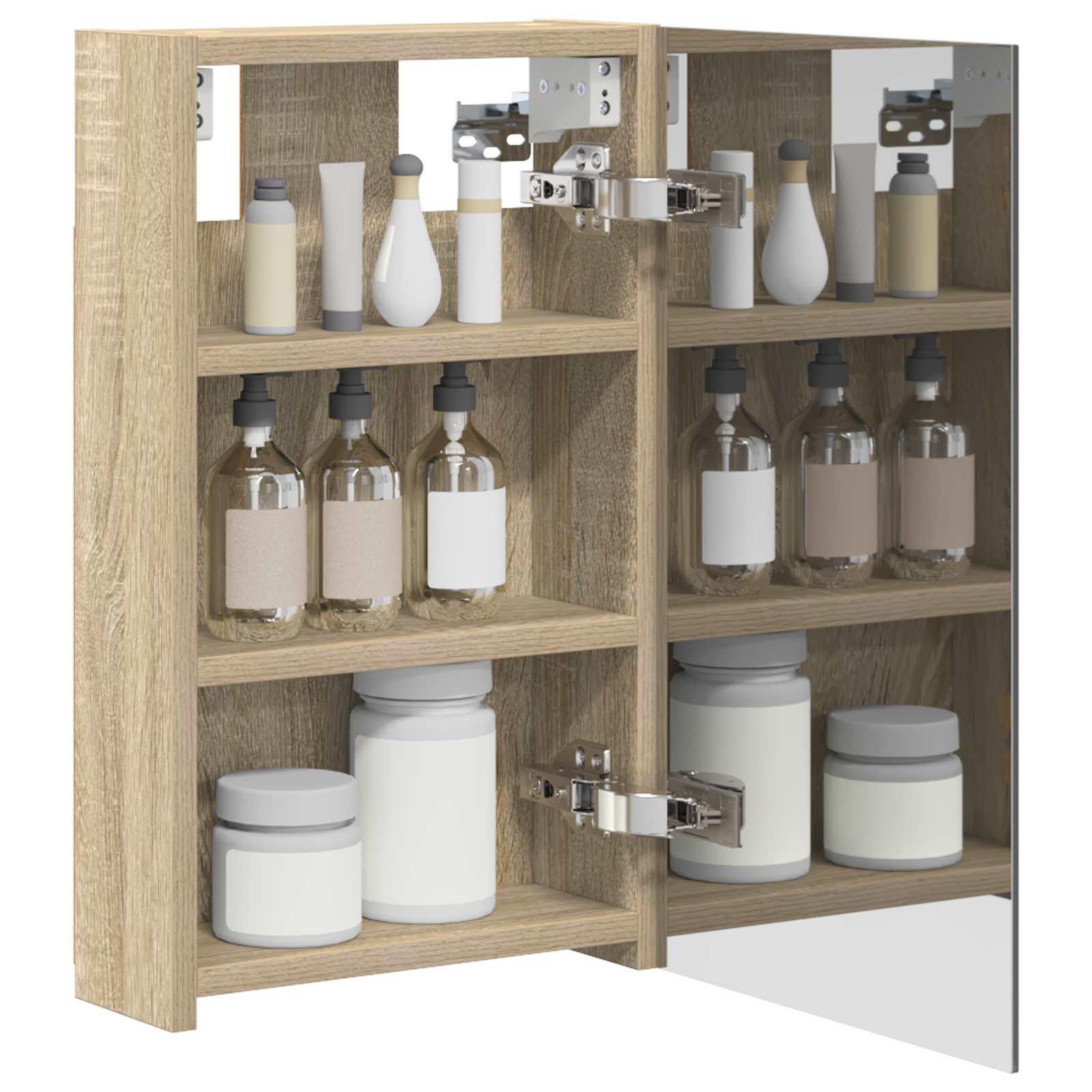 vidaXL Bathroom Mirror Cabinet Sonoma Oak 30 x 10.5 x 50 cm 3