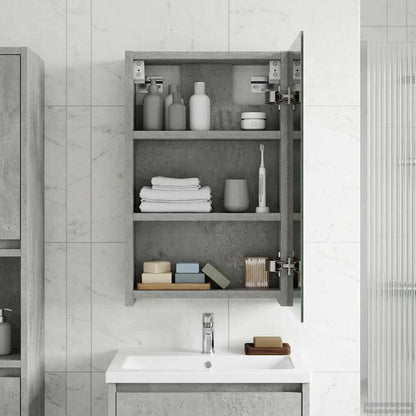 vidaXL Bathroom Mirror Cabinet Concrete Grey 30 x 10.5 x 50 cm 1