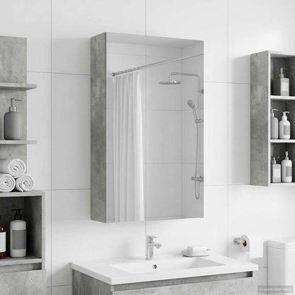 vidaXL Bathroom Mirror Cabinet Concrete Grey 30 x 10.5 x 50 cm 4