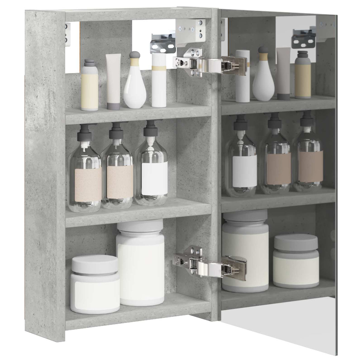 vidaXL Bathroom Mirror Cabinet Concrete Grey 30 x 10.5 x 50 cm 3
